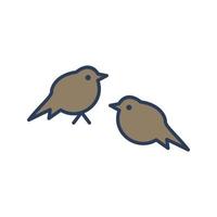 icono de vector de pájaros pequeños