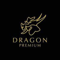 vector plano de plantilla de diseño de icono de logotipo de dragón