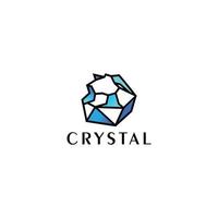 Modern crystal logo icon design template flat vector