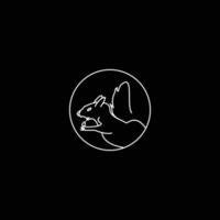 vector plano de plantilla de diseño de icono de logotipo de ardilla