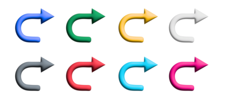 design de ícones coloridos de seta com elementos para conceitos móveis e aplicativos da web. coleção infográfico moderno e pictograma. png