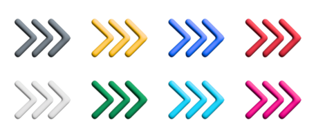 design de ícones coloridos de seta com elementos para conceitos móveis e aplicativos da web. coleção infográfico moderno e pictograma. png