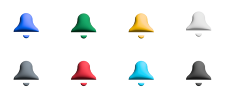 conjunto de iconos de campana, elementos gráficos de símbolos de colores png
