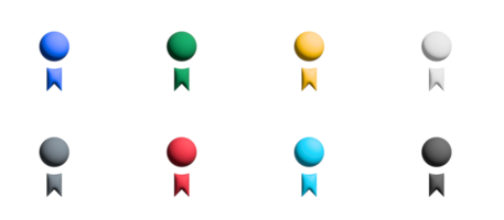 insigne icoon set, gekleurde symbolen grafisch elementen png