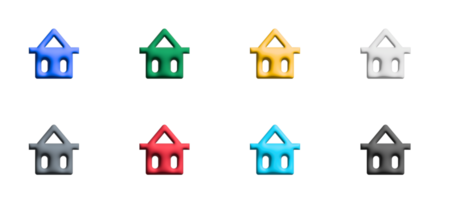 Korb-Icon-Set, farbige Symbole grafische Elemente png