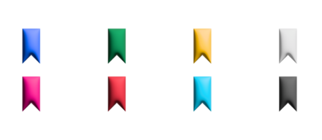 Lesezeichen-Icon-Set, farbige Symbole grafische Elemente png