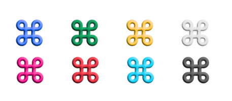 command icon set, colored symbols graphic elements png