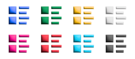 conjunto de ícones ricos em lista, elementos gráficos de símbolos coloridos png