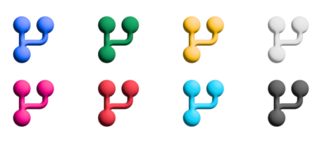 jeu d'icônes de fourche, éléments graphiques de symboles colorés png