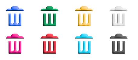 trash icon set, colored symbols graphic elements png