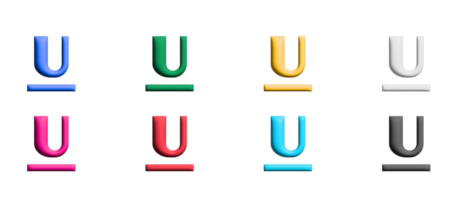 verticaal uitlijnen bodem icoon set, gekleurde symbolen grafisch elementen png