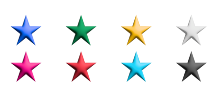 star icon set, colored symbols graphic elements png