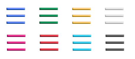 conjunto de iconos de menú, elementos gráficos de símbolos de colores png