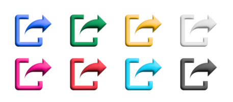 Teilen Sie ein Box-Icon-Set, grafische Elemente mit farbigen Symbolen png