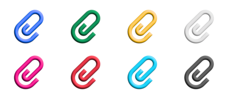 paperclip icoon set, gekleurde symbolen grafisch elementen png