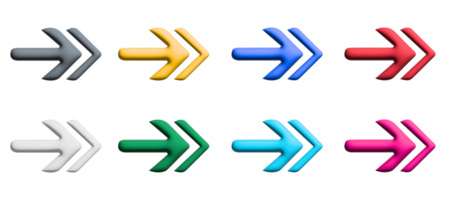 design de ícones coloridos de seta com elementos para conceitos móveis e aplicativos da web. coleção infográfico moderno e pictograma. png