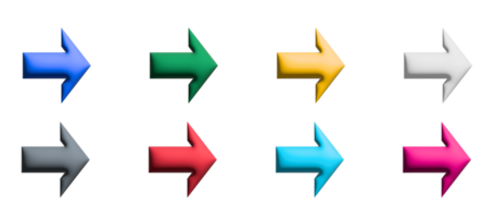 design de ícones coloridos de seta com elementos para conceitos móveis e aplicativos da web. coleção infográfico moderno e pictograma. png