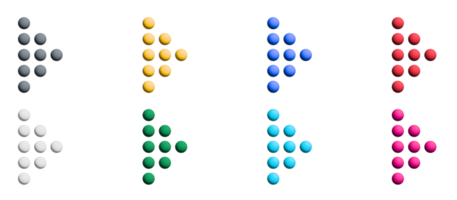 design de ícones coloridos de seta com elementos para conceitos móveis e aplicativos da web. coleção infográfico moderno e pictograma. png