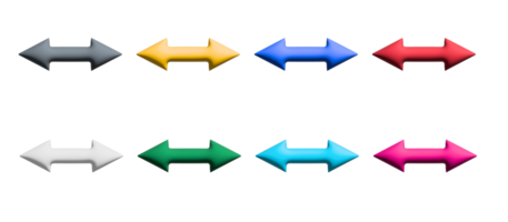 Pfeilfarbene Symbole mit Elementen für mobile Konzepte und Web-Apps. Sammlung moderner Infografiken und Piktogramme. png