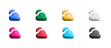 molnig ikon uppsättning, färgad symboler grafisk element png