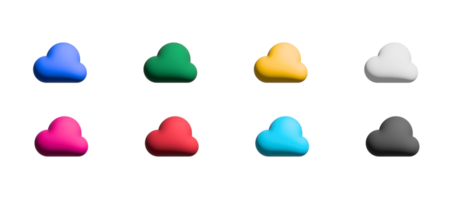 cloud icon set, colored symbols graphic elements png