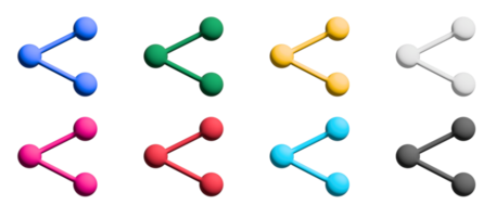 compartir conjunto de iconos, elementos gráficos de símbolos de colores png