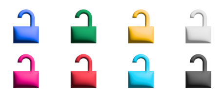 lock unlocked icon set, colored symbols graphic elements png