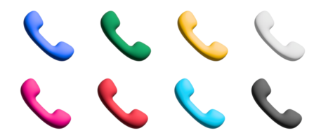 Telefono icona impostare, colorato simboli grafico elementi png