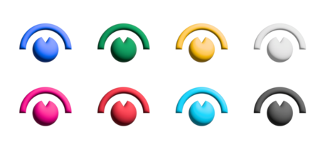Zifferblatt-Icon-Set, farbige Symbole grafische Elemente png