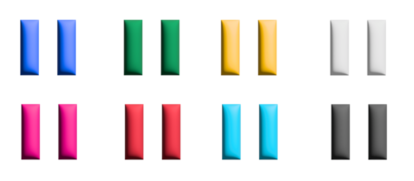 jeu d'icônes de pause multimédia, éléments graphiques de symboles colorés png