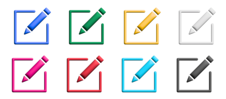 Bewerk icoon set, gekleurde symbolen grafisch elementen png
