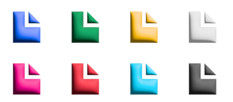 fil ikon uppsättning, färgad symboler grafisk element png