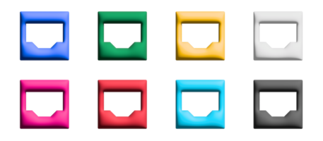 jeu d'icônes de boîte de réception, éléments graphiques de symboles colorés png