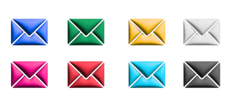 e-mail icoon set, gekleurde symbolen grafisch elementen png