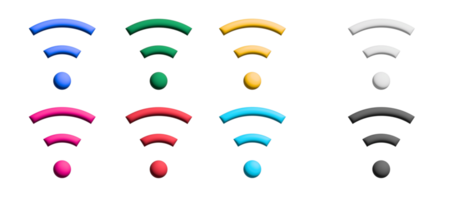 jeu d'icônes wifi, éléments graphiques de symboles colorés png