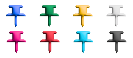 conjunto de iconos de pin, elementos gráficos de símbolos de colores png