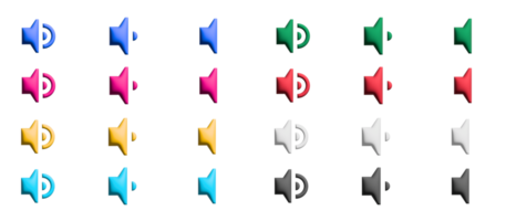 volume icon set, colored symbols graphic elements png