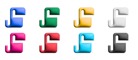 Skript-Icon-Set, farbige Symbole grafische Elemente png