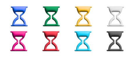 hourglass icon set, colorful symbols graphic elements png