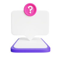 Social Media Question and Answer Box 3d Illustation png