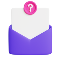 question et réponse mail 3d illustration png