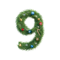 arvore de natal numero 9 png