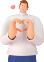 3d character in the festival of Valentine's Day. 3d rendering of graphic resourse. png