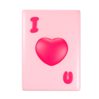 ícone de dia dos namorados rosa 3d bonito ás de coração