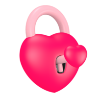 cadeado de ícone de dia dos namorados rosa fofo 3d amor png