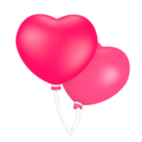 Globos rosados lindos del icono del día de tarjeta del día de San Valentín 3d png