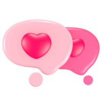 3d lindo rosa día de san valentín icono chat amor png