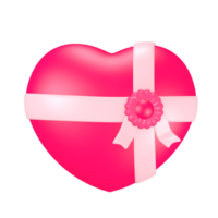 3d schattig roze Valentijnsdag dag icoon geschenk doos png