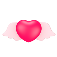 3d cute pink valentine's day icon love and heart png