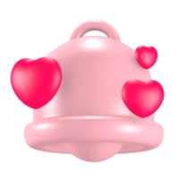 3d lindo rosa día de san valentín icono campanas amor png